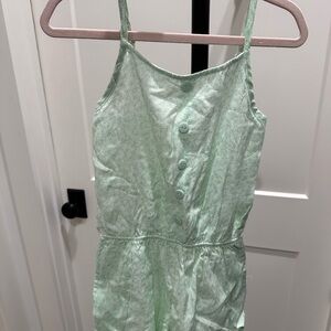 Mint Green Button-Front Romper